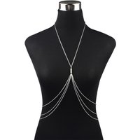 Body Chain for Women Multilayer Alloy Gold Plated Body Jewelry Festival Beach Party Wear Bohemian Fashion Accessories