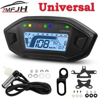 A New Universal Motorcycle LED Adjustable Speedometer 10000RPM 7 Colors Backlight Digital Odemeter Tachometer For 1,2,4 Cylinder
