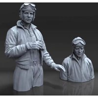 1/16 Scale Resin Bust Figure Half-Length Model Historical Military US Tank Crew 2 Unassembled and Unpainted Free Shipping