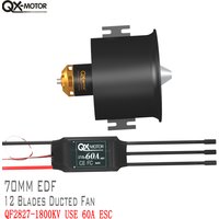 QX-Motor 70 mm EDF 12 Flügel Kanalventilator QF2827 Bürstenloser Motor mit 60 A/80 A Regler für FMS RC Fernbedienung Spielzeugflugzeug