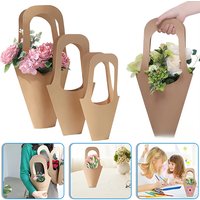 Fashion Florist Rose Box Kraft Paper Wedding Handheld Decorative Flowers Boxes Birthday Party Packaging Gift Bag Decoration