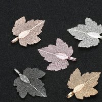 2Pcs Metal Alloy Maple Leaf Grain Pendant Charms DIY Jewelry Accessories for Necklace Bracelet Dangle Keychain Cellphone Decor