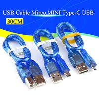 1/5/10Pcs 30cm USB Cable UNOR3 R3 / Mega 2560 R3/ ADK USB-A to USB-B for Arduino MINI TYPE-C MICRO Printer Cable