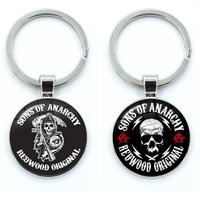Sons Of Anarchy LOGO Key Chain Key Ring Freedom Symbol Pendant анархия Keychain Rock Punk Keyring Vest Cosplay Gift
