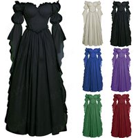 New Medieval Court Dress Women's Vintage Dress European and American Stage Performance Long Dress Costume