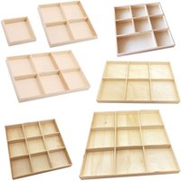 Wooden Multi Grid Storage Box Flowerpot Wood Tray Desktop Organizer Cosmetic Tool Storage Bonsai Holder Plant Pot Divided Drawer