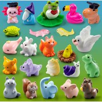 20Pcs Christmas Capybara Flamingo Toucan Pelican Fox Rabbit Pig Cat Frog Figurine Miniature Fairy Garden Decoration Accessories