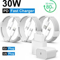 30W PD Fast Charger For iPhone 14 13 12 USB C To Lightning Quick Charging Cable For iPhone 17 16 15 Pro Max Type C Power Adapter