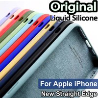 Original Luxur Cover For Apple Liquid Silicone Case Iphone 11 12 13 14 Pro Max Mini 6 6s 7 8 Plus X Xr Xs Se 2020 Straight Edge
