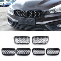 A Pair Diamond Star Style Grill Car Front Kidney Grille Bumper For BMW 2 Series F45 228i 220i 235i 2013-2018 Car Styling