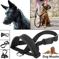 Pet Mask with Dog Mouth Cover for Bite and Noise Prevention Adjustable Nylon Collar