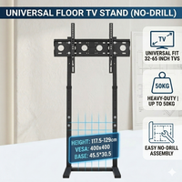Support TV sur Pied, Pied TV Universel Support TV Pied Supports Et Meubles TV pour LCD/LED/Plasma de 32-65 Pouces, Hauteur Réglable - Charge Max 40kg VESA 600x400mm