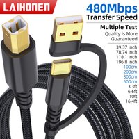 LAIHONEN Printer Cable 10 Feet Printer USB Cable Plug Play USB A USB C to USB B for Brother HP Lexmark Epson Dell Xerox