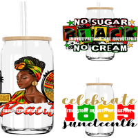 Celebrate 1865 Juneteenth Hope UV DTF Transfer Stickers Decals For Libbey Cold Cups Mug Tumbler Waterproof DIY Craft Black Power