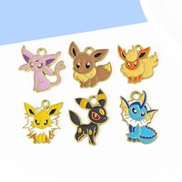 6pcs Pokemon Character Enamel Charms Earring Pendant for DIY Keychain Necklace Metal Jewelry Accessories Cartoon Anime