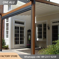 Modern Motorized Pergola Retractable Awning PVC Foldable Canopy Roof Electric Waterproof Rain Sunshade Outdoor Patio Shelter