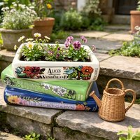 Design of 3-Layer Irregular Ceramic Book-shaped Vase Retro Art Scroll with Drainage Hole Modern Art Decorative Flower Container