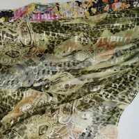 Pure Silk Floral 7mm Soft Shiny Somalia Dirac Hijab Cosplay Dancing Saree Fabric