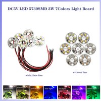 5/10 Pcs LED 3W 5V USB Light Board SMD 5730 Chip Red Green Warm White yellow purple Round Changing Light Source With 20 Cm Cable