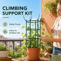 Segment Splicable Plant Support Rod Kit With Fastening Straps Hold Climbing Plants For Indoor Outdoor Garden Plant Care