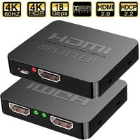 2023 Best 4K HDMI Splitter 1x2 HDMI 2.0 Splitter 1 in 2 out HDMI Amplifier Switch HDR HDMI2.0 Splitter for PS4 Apple TV XBox PS5