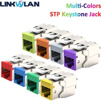 Linkwylan RJ45 Cat6 Cat6A STP Colored Keystone Jack With Multi-Colors Identification Shielded Tool-free Connection