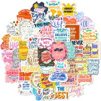 50PCS Inspirational Stickers,Motivational Aesthetic Stickers for Women Adults Laptop,Water Bottles,Phone Case