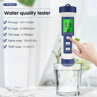 5 In 1 Digital PH Meter TDS EC Salinity Temperature Tester Conductivity Meter Filter Purity Water Quality Detector