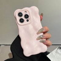 Glossy Light Pink 3D Bubble Texture Shockproof Case For iPhone 17 Air 16 15 13 12 11 Pro Max 14 Plus Soft TPU Phone Back Cover