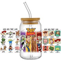 New 20 Designs Woody Buzz Popular Cartoon Movie 16oz UV DTF 3D Transfer Sticker Decals Glass Can Cups Creative Craft DIY