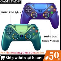 RGB Linght Gamepad For Playstation 5 Wireless Controller with Turbo Dual Sense Vibrate Programming Gaming Controller Console