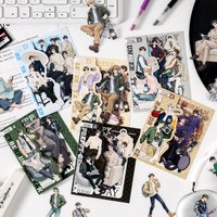 30Pcs Suit Gentleman Stickers, Anime Style Male Character Journal Decals