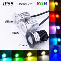 Ohlite IP65 Waterproof Mini RGB Recessed Spot Light 3W LED Dimmable Color Changing for Bathroom Sauna Shower Area Cabinet DC12V