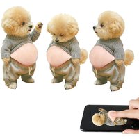 3pcs Teddy Dog Belly Sticker, Anti-Scratch Protection Corgi Stickers, 3D Soft Belly Pinch Sticker for Car Door Fridge Book Phone