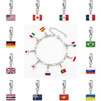 New Country Flag 10mm Charms Pendant Necklace Bracelet Keychain Bagchain Stainless Steel Jewelry A Commemorative Gift For A Frie