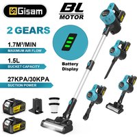 Gisam 30Kpa Brushles Electric Vacuum Cleaner 1.5L Rechargeable Dust Catcher Cleaning Power Tools For Makita 18v Battery Pin