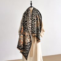 2025 Women's Luxury Cashmere Winter Shawl - Zebra Print with Tassels Pashmina Bandana Wrap