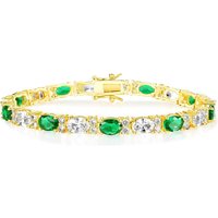 5mm Emerald Oval Tennis Bracelet 18K Gold Plated Brass Inlaid Cubic Zirconia Full Iced Out Tennis Chain Bracelet Wholesale