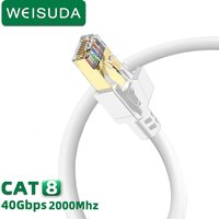 Cat8 Ethernet Cable Outdoor&Indoor 30 FT Heavy Duty High Speed Cat 8 LAN Network Cable 40Gbps 2000MHz RJ45 Flat Internet Compute