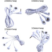 2 Way 4-Way Machine Massager Electrode Pads Button Cable Standard Connection Massage Lead Wires for TENS Unit