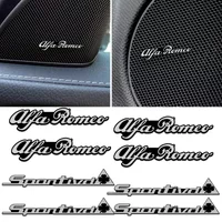4pcs Car Speaker Stickers Stereo Badge for Alfa Romeo Sportivo Giulia Brera 155 156 159 Mito Giulietta Stelvio Tonale Decoration