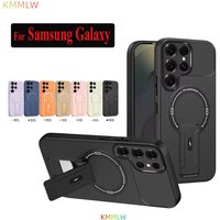 Case for For Samsung Galaxy S24 S25 S26 Plus S22 S23 Ultra S25Edge S24FE S25FE Matte Armor Kickstand Holder Back Cover Fundas