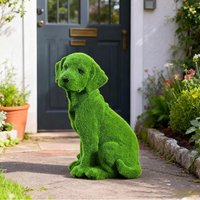 H8WB Funny Garden Moss Dog Statue Sculpture Decoration Landscape Yard Ornament