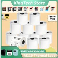 12 Rolls 40x30mm White Thermal Labels, Compatible with Phomemo M200/M210/M110/M120/M108/P50/P80 Perfect for Name Tags, Gifts