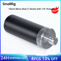 SmallRig Standard Micro 15mm Rod 1.5 Inches Long with 1/4" Male Female Thread for Clamp Mount 15mm Rod- 915