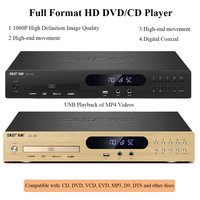 Full Format DVD/CD Player with DTS Decoding, 5.1 Channel Output Bluetooth 5.2 USB Home HD CD Player 1080P Power-off Memory