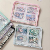 Transparent Glitter Star A5/A6/A7 6-hole Zipper Binder Cover Refillable Photo Album Planner Notebook Shell
