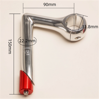 AliExpress NONE Tube Diameter 31.8mm/22.2mm Fixed Gear Bike Gooseneck Stems Single Speed Bicycle Aluminum Alloy Black Silver Stem Length 150mm
