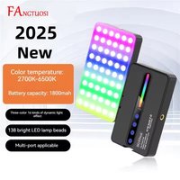 FANGTUOSI NEW RGB Video Light With Display Screen Mini Fill Camera Light Selfie Lighting Rechargeable Dimmable Hot shoe mouth
