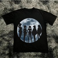 Sailor Moon Retro 90s Anime Graphic T Shirt Summer Cotton Men Women Tee Streetwear Casual Trend Short Sleeve Couple Hip Hop Top